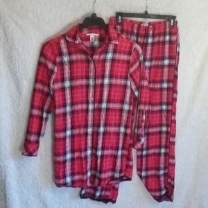 Victoria secret plaid 2 piece pajamas set size small